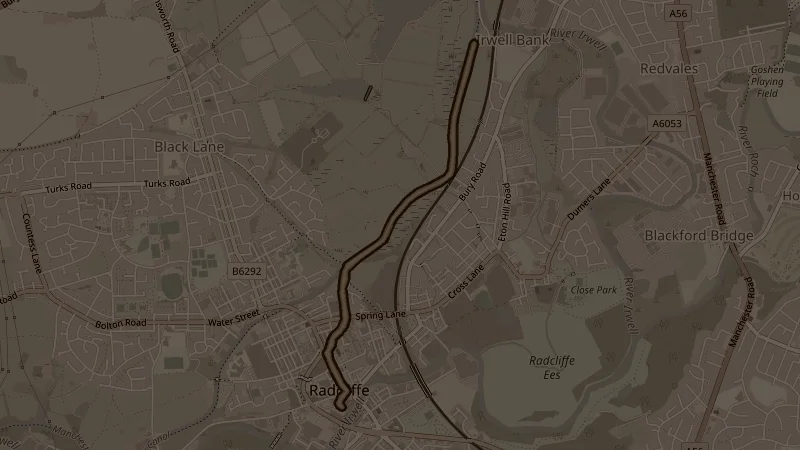 Map of Canal Out & Back, a 5.2km trail running route in Radcliffe